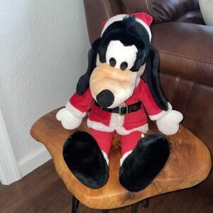 Vintage GOOFY Walt Disney Santa Claus 18 Inch Plush Christmas‎ Exclusive